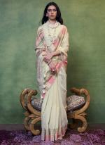 Cotton White Wedding Wear Hand Woven Saree